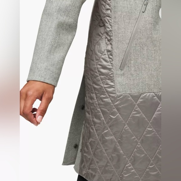 Lululemon Roam Far Wool Coat. Gray. Size 8. - Picture 5 of 9